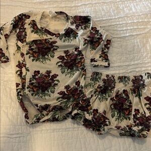 Kate Quinn Fall Pansy Set, wrap shirt and bloomers